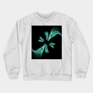 blue green coloured cyclone style design based on twin pointed peaks Crewneck Sweatshirt